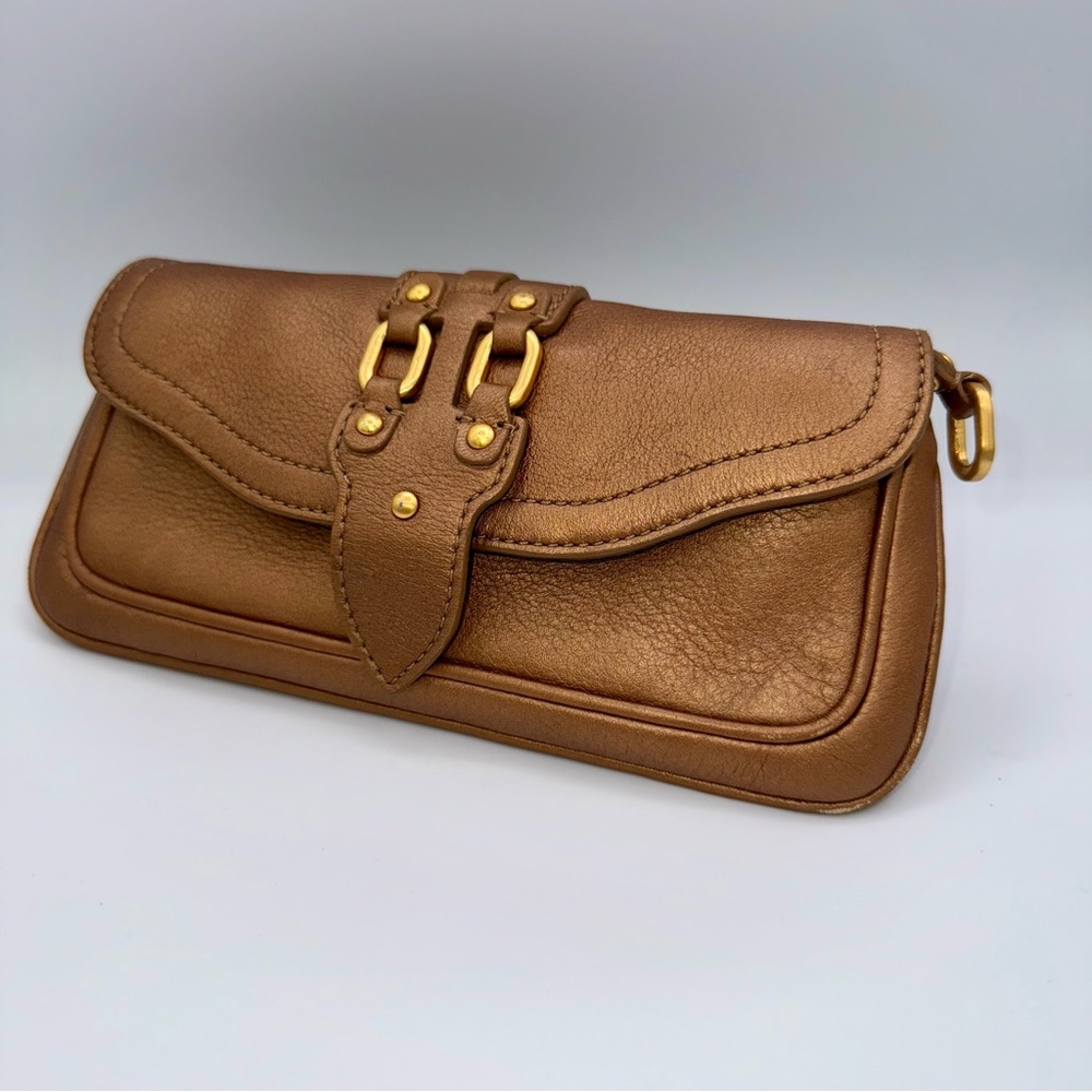 Vintage Cole Haan Leather Clutch / Wallet Copper Y2K Quiet Luxury‎